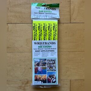 New 500 Count - Yellow Event Wristbands, waterproof,‎ numbered, festival, party